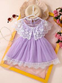 2025 Spring/Summer New Charming Girl Lace Mesh Fairy Sweet Vacation Dress