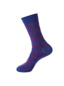 4 Pairs Unisex Autumn/Winter World Famous Painting Design Socks, Heart Printed Mid-Calf Socks, Fall - A - View 5