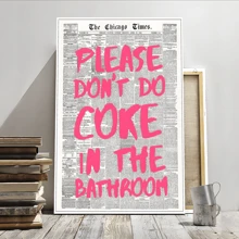 1 Pc Frame Please Don'T Do In The Bathroom Poster Funny Pink Letter Toilet Wall Art Cute Minimalist Black And White Prints For Bath Home Bedroom Dorm Wall Decor - màu đen - Xem 3