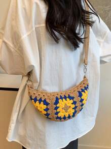 2025 Spring/Summer New Arrival Woven Dumpling Shape Mini Crossbody Shoulder Bag - Multicolor - View 4