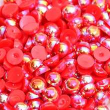 500 克 6 毫米/8 毫米 AB 颜色混合尺寸和颜色半圆形凸圆形宝石 DIY 珠宝配件材料 - 彩色 - 查看 33