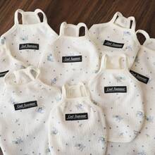 Ropa ligera de verano para perros, linda Top con estampado de cuadros con tirantes, con estilo, suministros para perros pequeños anti-desprendimiento