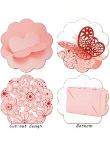 10 stuks vlinder- en bloemenontwerp holle geschenkdoos, roze en paarse kleine kraftpapier geschenkverpakkingsdozen voor bruiloften, vrijgezellenfeesten, jubileumvieringen, verjaardagen, feestdagen, feestgunsten en decoraties