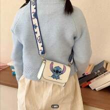 Disney Bolso de hombro de Stitch de Disney 2025, bolso cruzado cuadrado de moda de dibujos animados lindo, versátil para viajes, regalo de vacaciones/cumpleaños