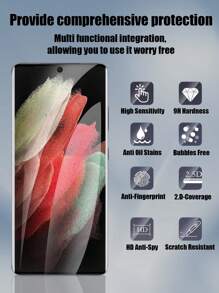 Set de 3 protectores de pantalla de vidrio templado de alta definición, transparentes, de ultra delgado, resistente a arañazos, resistente a huellas, fácil de instalar, superficie brillante, compatible con modelos de pantalla curva compatible con Samsung