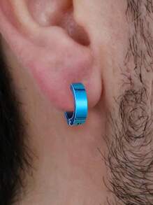 Simple Punk Hip-Hop No Piercing Stainless Steel Clip On Earrings, Fashionable Jewelry For Men Daily Wear