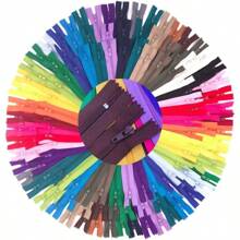 70/100pcs Mixed Size 20cm/7.87in Nylon Coil Zipper Bulk With Zipper Presser Foot For Sewing Craft(25 Color Zippers)