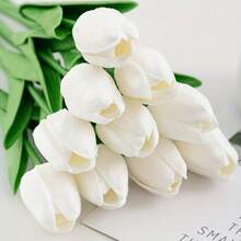 1/10 Pcs Lifelike Artificial Tulip Bouquet Elegant Real Touch , Long-Lasting For Weddings, Events, Home Decor, Valentine's Day
