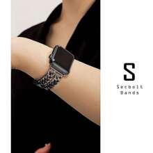 Hwagol 1 pièce Bracelet de montre en alliage noir/rose pour 40/41/38/45/44/42mm, bandes de poignet de remplacement à la mode pour femmes, compatibles avec Apple Watch Ultra, Series 8, Series 7, Series SE, Series 6, Series 5, Series 4, Series 3, Series 1, Series 2