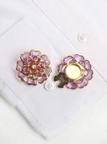 2 قطعة/مجموعة أغطية زر مريحة بشكل زهرة مكونة من 3 طبقات من الكاميليا أغطية أزرار الأكمام لأزرار القمصان، مشبك ملابس، إكسسوارات، هدية