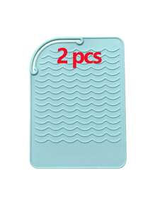 Almohadilla de silicona portátil resistente al calor, almohadilla aislante para plancha y rizador, almohadilla antideslizante y resistente al calor, herramienta de peinado para viajar, estuche de viaje para herramientas para el cabello: almohadilla resistente al calor, almohadilla para plancha y funda para rizador