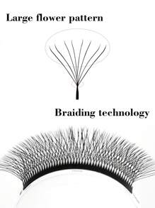 Winky Beauty W Shape Eyelashes Extension D Curl Individual Handwoven Auto Flowering Premium Premade Volume Fans Faux Mink Fluffy Lash Soft Light Natural Supplies 0.07mm Automatic Bloom Matte Black Cluster Lashes Wholesale For Lash Artist Beauty Salon 12 Rows 8-15mm