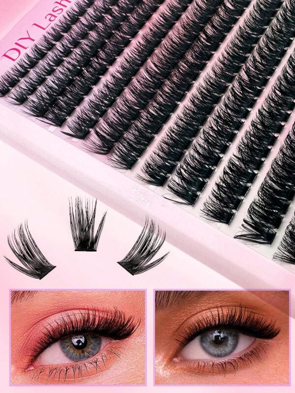 240pcs Lash Clusters 30D40D50D DIY Lash Extension Faux Mink Eyelashes - Premium D Curling Natural Volume Individual Lash Clusters For DIY Eyelash Extensions - Reusable, Lightweight, And Easy To Apply