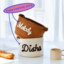 Customized Chinese Knot Solid Color Storage Basket, Cute Toy Organizer Basket, High-Quality Jewelry & Accessory Basket, Kids Toy, Book & Magazine Organizer Bin, Gift For Mom, Daughter, Wife, Girlfriend, Coworker, Home, Office, Holiday Gift - Multicolor - View 1