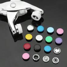 800pcs/200sets Metal Five-Prong Snap Fastener Plier, Hollow & Solid Metal Claw Snap Button Fastener Rivet Kit, For Clothing Sewing, Ideal For DIY Crafts, Apparel, Hats And Sewing (Random Color)
