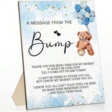 Unique Baby Shower Game Sign Wooden DIY Message Decor, Gender Reveal Party Table Top Decorations, Adorable Neutral Baby Shower Gift - Multicolor - View 18