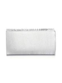 Valentine's Day Gift Love Holiday Date Silver Clutch Bags V Design Metal Chain Glitter Sequined Evening Bags With Envelope Party Wedding Casual Lady Handbags Banquet Dinner Purse - Silver - View 6