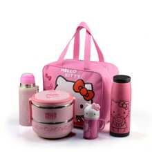 Sanrio Incredible Sanrio For Hello Kitty Insulated Lunch Bag - A Reusable Nylon Tote With Zipper Closure, Waterproof And Thermal Lunch Box Bag, Suitable For School And Camping, Food Supply Gear, A Perfect Gift For Back-To-School Season!