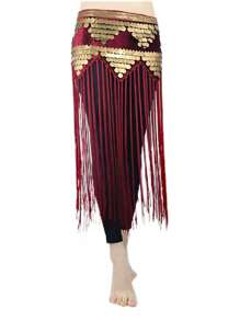 Belly Dance Hip Scarf Skirt Women's Beaded Embroidery Long Tassel Waist Scarf Dance Skirt Oriental Dance Training Scarf - Multicolor - View 3