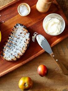 Deluxe Stainless Steel Butter Spreader Set With Wooden Handle - Wide Straight Edge For Easy Sandwich, Cheese & Condiment Application - Essential Kitchen Tool