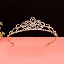 1pc Bridal Crown Design Alluring Bride Headband, Wedding Party Royal Headpiece Valentine's Day Accessories - Gold - View 6