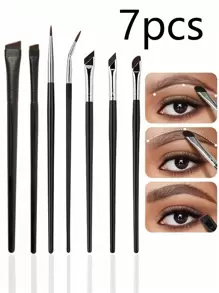 Set de 7 brochas de maquillaje de ojos, que incluye brocha angular para delineador de ojos, brocha punta para delineador de ojos y brocha para cejas, ideal para cejas, delineador y sombra de ojos para crear un maquillaje de ojos encantador