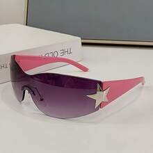 Fashion Frameless Five-Pointed Y2K Personality Glasses G9PN - Black and Gray - View 3