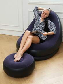 1pc Inflatable Sofa, Inflatable Camping Chair, Inflatable Slouchy Sofa, Inflatable Chair, Foldable Portable Inflatable Chair, Suitable For Living Room, Bedroom, Reading Room, Bedroom, Balcony, Outdoor Camping, Easy To Store And Carry, Leisure And Entertainment, Dorm, Backrest Chair - Multicolor - View 15