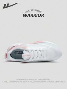 WARRIOR 1 par de zapatillas de running para mujer de la nueva serie Warrior 2025, de corte bajo con cordones delanteros, color rosa, con parte superior resistente al agua, suela suave y ligera, adecuadas para correr al aire libre