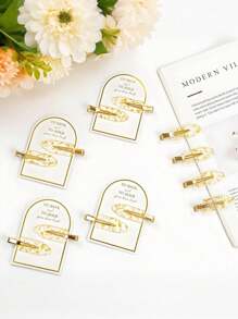 8pcs/4cards Gold-Tone No Bend Hair Clips Creaseless Sparkling Bridal Headpiece Bridesmaid Hair Wedding Accessories Elegant Hair Ornament For Bridesmaid Gift