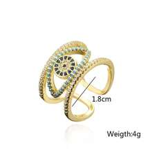 1pc Oversized Demon Eye Zirconia Ring For Women, Jewelry For Date, Party, Holiday, Gift