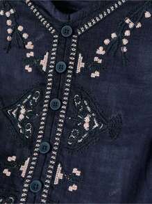 Women's Vintage Embroidered Loose Boho Blouse, Spring/Summer Casual Tops