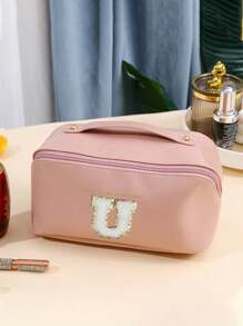 1pc Make-uptas, Toilettas, Reisorganizertas, Cosmetische kwastentas, Hangende make-uptas, Datatas, Cosmetische opbergtas, Reistas, Handtas, Lingerietas, Schoenen- en kledingorganizertas, Geschikt voor lipgloss, lippenstift, make-upkwasten, lipliner, wenkbrauwpotlood, oogschaduwpalet, lingerie, tandpasta, tandenborstel, cosmetica, huidverzorging, wenkbrauwpotlood, poederdons, kam, nagellak, manicure, sieraden, parfum, briefpapier, digitale productopslag