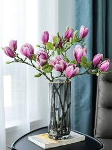 3PCS, Modern Faux Magnolia - Soft Touch Fake Flower Decorations For Weddings, Valentines, Home And Holiday Decorations - Elegant DIY Table Centerpieces Gifts Birthday Graduation