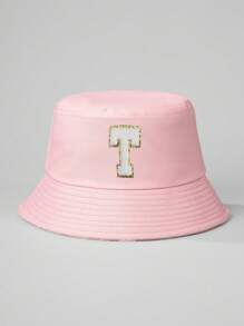 1pc Adjustable A-Z Letter Print Bucket Hat, Outdoor UV Protection Casual Hat For Spring, Autumn Travel, Beach, For Men And Women - Bucket Hat - View 22