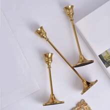 [1/3pcs Elegant Metal Candlestick Holders] Elegant Metal Candlestick Holders Set For Wedding & Party Table Centerpieces - Lacquered Finish, Romance Theme, Tabletop Mounting, Versatile For Events, Receptions, Birthdays, Home Decor, (Candles Not Included) Gifts Graduation