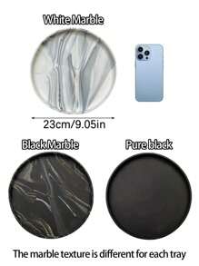 1pc/3pcs Round Marble Pattern Storage Tray, Bathroom Organizer Rack, Easy To Clean, Candle/Fragrance Holder, Silicone Vanity Tray, Jewelry Dish, Ideal For Liquid Soap, Shampoo, Spice Jars, Vase Mat In Home, Bathroom, Kitchen, Living Room, Coffee Table, Dining Room Plates Plate Kitchen Decor Trays Fruit Tray Tray Decor Gifts Birthday Graduation