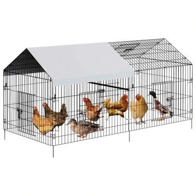 Gallinero Gallinero Corrales para Patio con Cubierta Gallinero Exterior de Metal para Animales Pequeños Pato Conejo Gallina