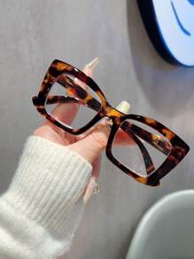 1 Peça Óculos de Armação Quadrada Grande na Moda, Óculos Personalizados Retrô com Floral, Adequado para Uso em Computador, Telefone, Uso Diário e Decoração de Fotografia