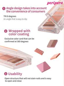 Peripera K-Beauty All Take Mood 调色板、眼影调色板、一体式化妆调色板、哑光闪光眼影、腮红、荧光笔、眼影、日常化妆、韩国化妆品、6g - #04 Cool Pink - 查看 8