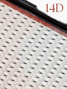 Extensions de cils en éventails pré-faits 10D/12D/14D/16D/18D/20D, 320 éventails, 16 rangées/boîte, base pointue, racine fine et tranchante, épaisseur 0,05 mm, boucle D, longueur 8-15 mm - D - Voir 17