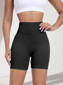 Ribbed Yoga Shorts Women Lifting Gym Shorts Sexy Elastic Sports Shorts For Workout Comfortable High Waisted Shorts Curve Solid Color Yoga Shorts Black Yoga Pants Fitness Pants Tights Leggings Sports Training