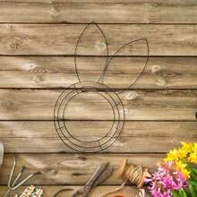 Easter Wreath Metal Frame Garden Bunny Shaped Wire Wreath Form For Easter DIY Craft Project