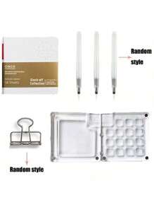 6 Stück Mini Reise Palette Set, tragbares Aquarell Set, 8/15 Feld Farbkasten, Skizzenbuch, Ordner und Pinsel für Künstler und Studenten Schulanfang, Muttertag, Geschenk für Mutter