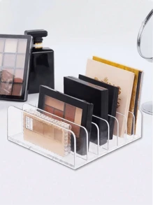1 pièce Palette d'ombre à paupières, boîte de rangement de maquillage, organisateur de cosmétiques transparent, convient pour la coiffeuse, le comptoir de salle de bain, l'armoire de cuisine, avec 7 compartiments