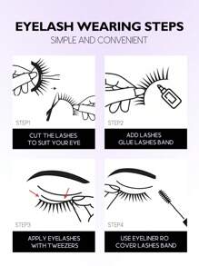 GROINNEYA 7 paia di nuove ciglia a forma di occhio di gatto, naturali e lunghe, con banda trasparente, con estremità alate che allungano lo sguardo, ciglia finte in stile mink per il trucco (XF07)