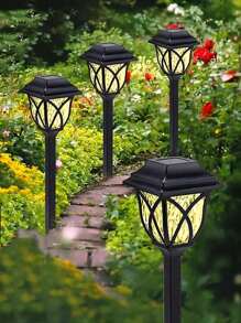 2/6Pcs Solar Outdoor Path Lights, Waterproof Small House Garden Lights, Lawn Lights, Solar Lights Landscape Decorative Lighting, For Home Decor Yard/Garden/Landscaping/Walkway/Patio/Lawn Path LED Outdoor Lights (Warm Light/White Light) - Multicolor - View 6