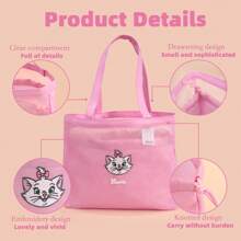 Miniso Disney Cat Fluffy Series Embroidered Mesh Shoulder Bag (Pink, Mary Cat)