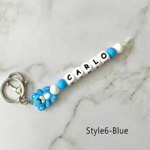 1pc Silicone Bead Keychain, Personalized Beaded Keychain/Bag Accessories, Handmade Doll Bear Key Accessories