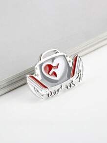 一個創意男性醫療器械針筒造型胸針，個性化幾何領帶包徽章配件 - 卡通注射器胸針 - 查看 6